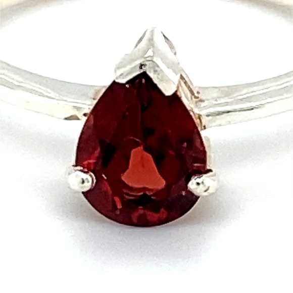 Pyrope Garnet 1.15ct Platinum Solid Silver Ring - Picture 6 of 6